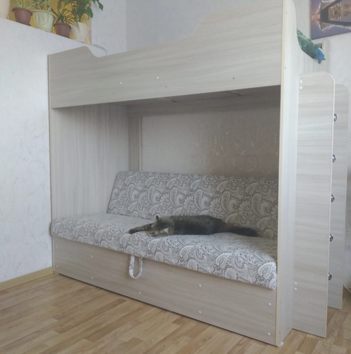 Кровать двухъярусная с диваном в Новосибирске - mebel154.com