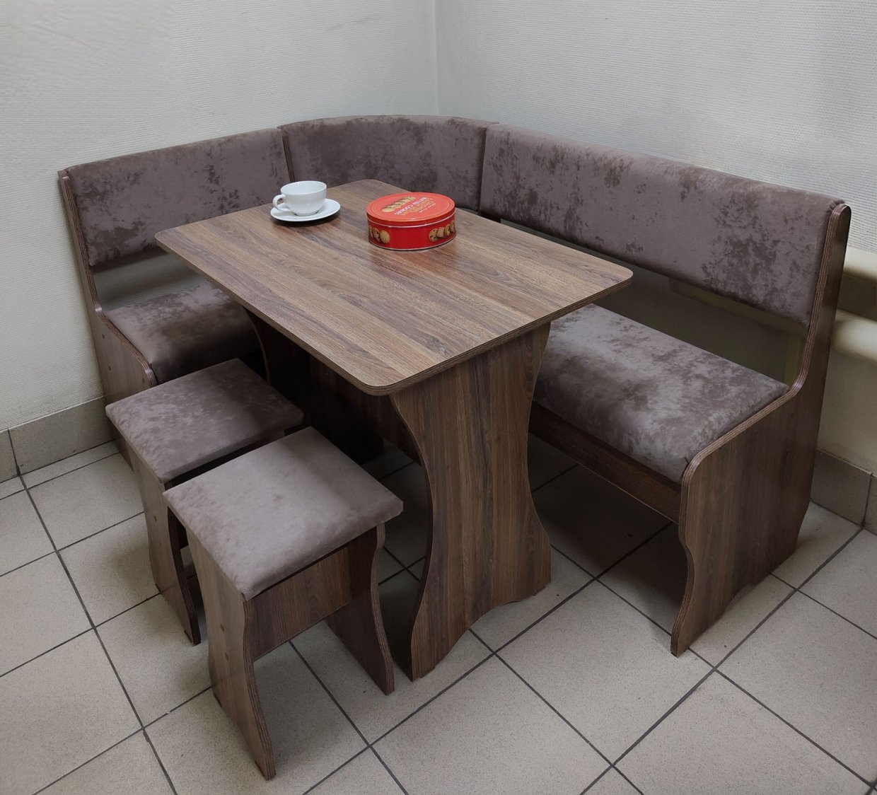 Кухонный уголок Миссия V велюр(коричневый) в Новосибирске - mebel154.com