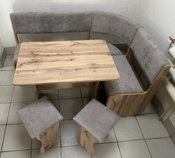 Кухонный уголок Миссия V велюр (дуб вотан) в Новосибирске - mebel154.com
