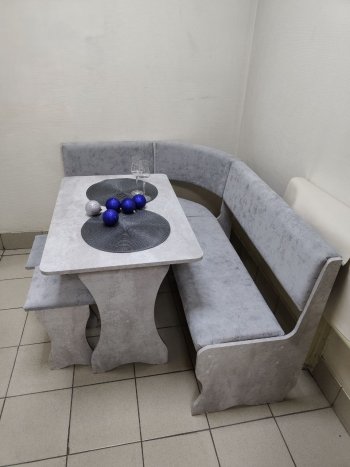 Кухонный уголок Миссия V велюр (цемент) в Новосибирске - mebel154.com