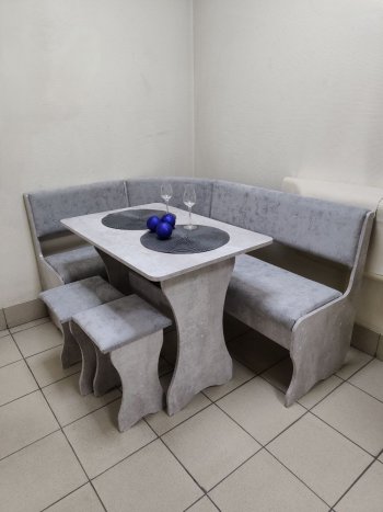 Кухонный уголок Миссия V велюр (цемент) в Новосибирске - mebel154.com