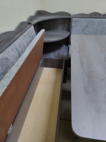 Кухонный уголок Миссия с полкой ткань в Новосибирске - mebel154.com