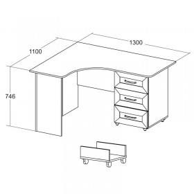 Александрия 510.070 Стол угловой (левый) в Новосибирске - mebel154.com