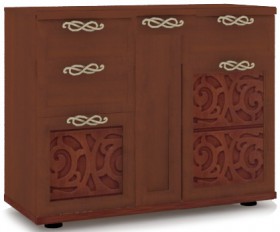 Александрия комод комбинированный орех 125.130.000 в Новосибирске - mebel154.com