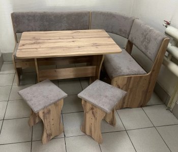 Кухонный уголок Миссия V велюр (дуб вотан) в Новосибирске - mebel154.com