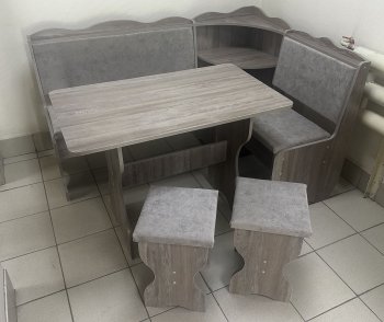 Кухонный уголок Миссия с полкой, ткань(локи) в Новосибирске - mebel154.com
