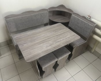 Кухонный уголок Миссия с полкой, ткань(локи) в Новосибирске - mebel154.com