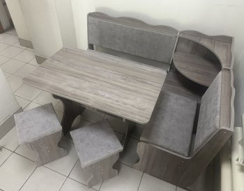 Кухонный уголок Миссия с полкой, ткань(локи) в Новосибирске - mebel154.com