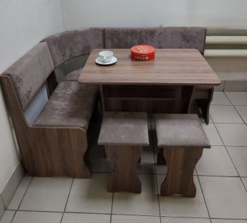 Кухонный уголок Миссия V велюр(коричневый) в Новосибирске - mebel154.com