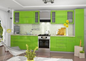 Кухня Олива зеленый металлик модульная в Новосибирске - mebel154.com