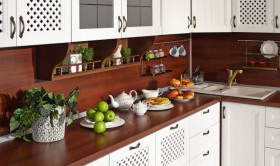 Кухонный гарнитур Кантри Ясень Светлый в Новосибирске - mebel154.com