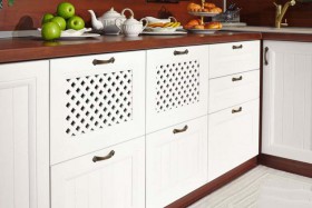 Кухонный гарнитур Кантри Ясень Светлый в Новосибирске - mebel154.com