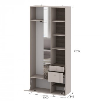 Вешалка с зеркалом Одетта (ВШ1) в Новосибирске - mebel154.com