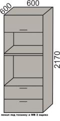 Пенал под технику и мв 2170-Пн-60-2Я в Новосибирске - mebel154.com