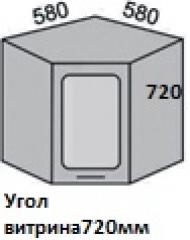 Шкаф 720 ВШУ 58В угловой витрина в Новосибирске - mebel154.com