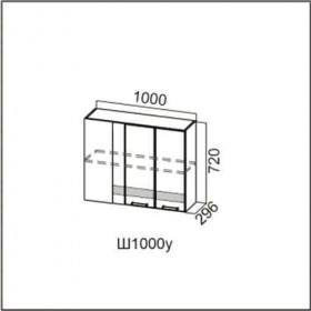 Шкаф навесной угловой Ш1000у Лен в Новосибирске - mebel154.com