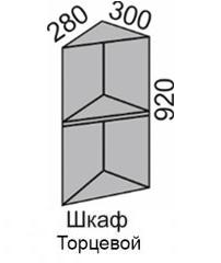 Шкаф верхний 920 ВШ 30 торцевой в Новосибирске - mebel154.com