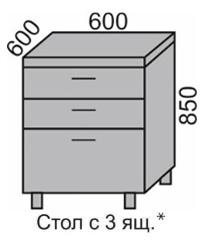 Стол НШ 60-3Я в Новосибирске - mebel154.com