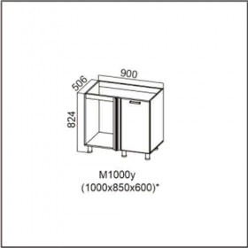 Стол рабочий М1000у угловой под мойку Лен в Новосибирске - mebel154.com