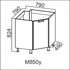 Стол рабочий М850у угловой под мойку Модерн в Новосибирске - mebel154.com