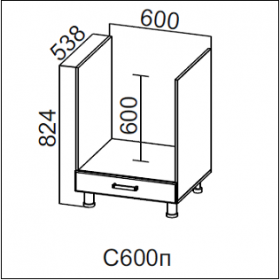 Стол рабочий С600п под плиту Модерн в Новосибирске - mebel154.com