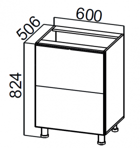 Стол рабочий СГ600я2 с ящиками Модерн в Новосибирске - mebel154.com
