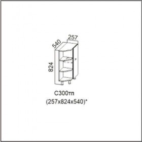 Стол рабочий торцевой с полками С300тп Лен в Новосибирске - mebel154.com